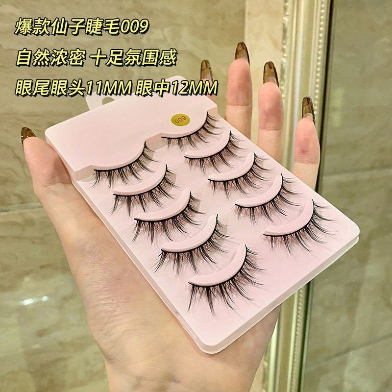 Hộp 5c lông mi giả BÚP BÊ 009 cao cấp siêu nhẹ cong tự nhiên