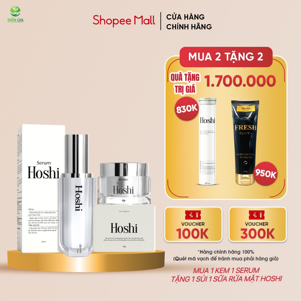 Bộ mờ nám, trắng da Hoshi Nhật Bản ( Tặng 1 Sủi và 1 sữa rửa mặt Hoshi)