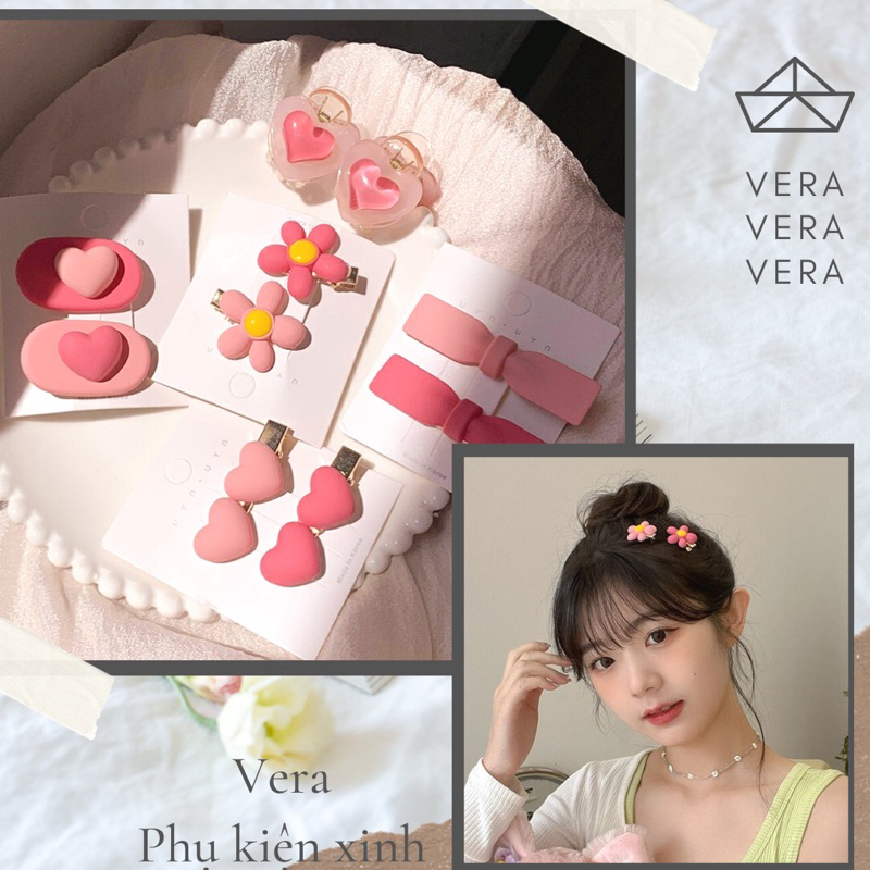 Set kẹp tóc hàn quốc dành cho nữ, hàng có sẵn