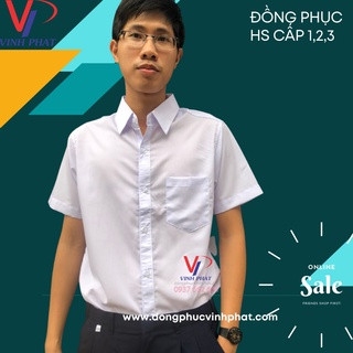 Áo Sơ Mi Trắng Nam Đi Học Cấp 1 Cấp 2, Cấp 3 -  Áo Cộc Tay Học Sinh Đi Học Mặc Đẹp