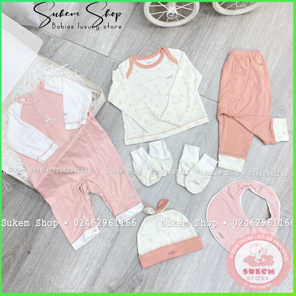 Set Quà 6 Món Nâu Sơ Sinh Cao Cấp Siêu Xinh Cho Bé Có Kèm Hộp
