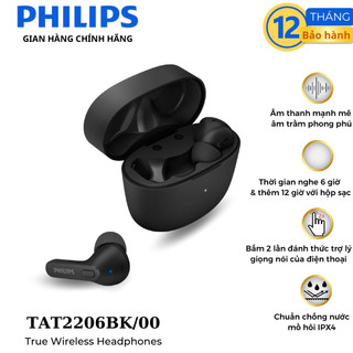 Tai nghe không dây Bluetooth chính hãng Philips TAT2206BK/00