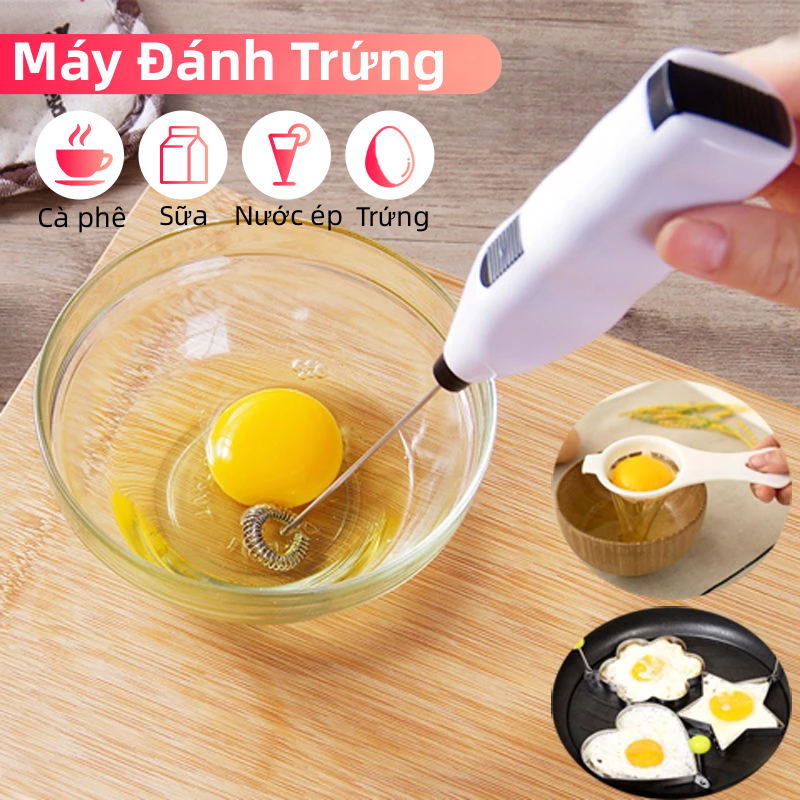 Máy Đánh Trứng Cầm Tay, mini Máy tạo bọt khuấy pha cafe-cây đánh trứng, đánh kem, cafe, trà sữa tự pha hỗ trợ sạc pin