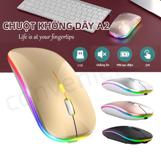 Chuột không dây 2.4Ghz wireless tự sạc pin siêu mỏng không gây tiếng ồn cho Máy tính,pc,Laptop,Tivi