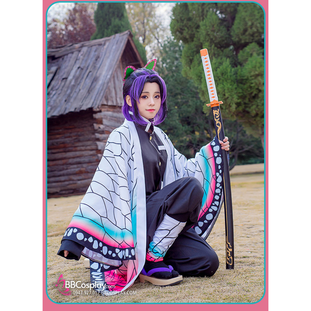 Đồ Cosplay Trùng Trụ Kochou Shinobu - Kimetsu No Yaiba Halloween - 15735