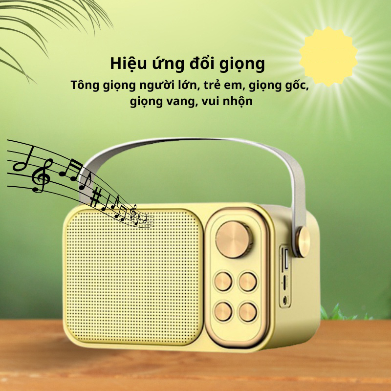 Loa Karaoke Bluetooth Mini YS105 và YS103 Kèm Micro Không Dây, Micro Hút Giọng, Thay Đổi Giọng Hát, Âm Thanh Siêu Hay