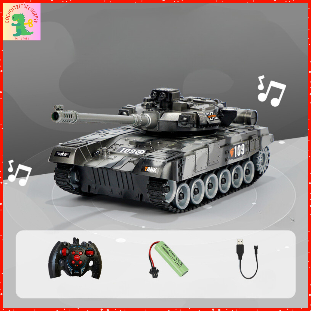 Xe tăng T90 điều khiển từ xa, mô hình xe tăng xoay nòng, bắn súng, âm thanh chân thật, đồ chơi xe điều khiển cho bé