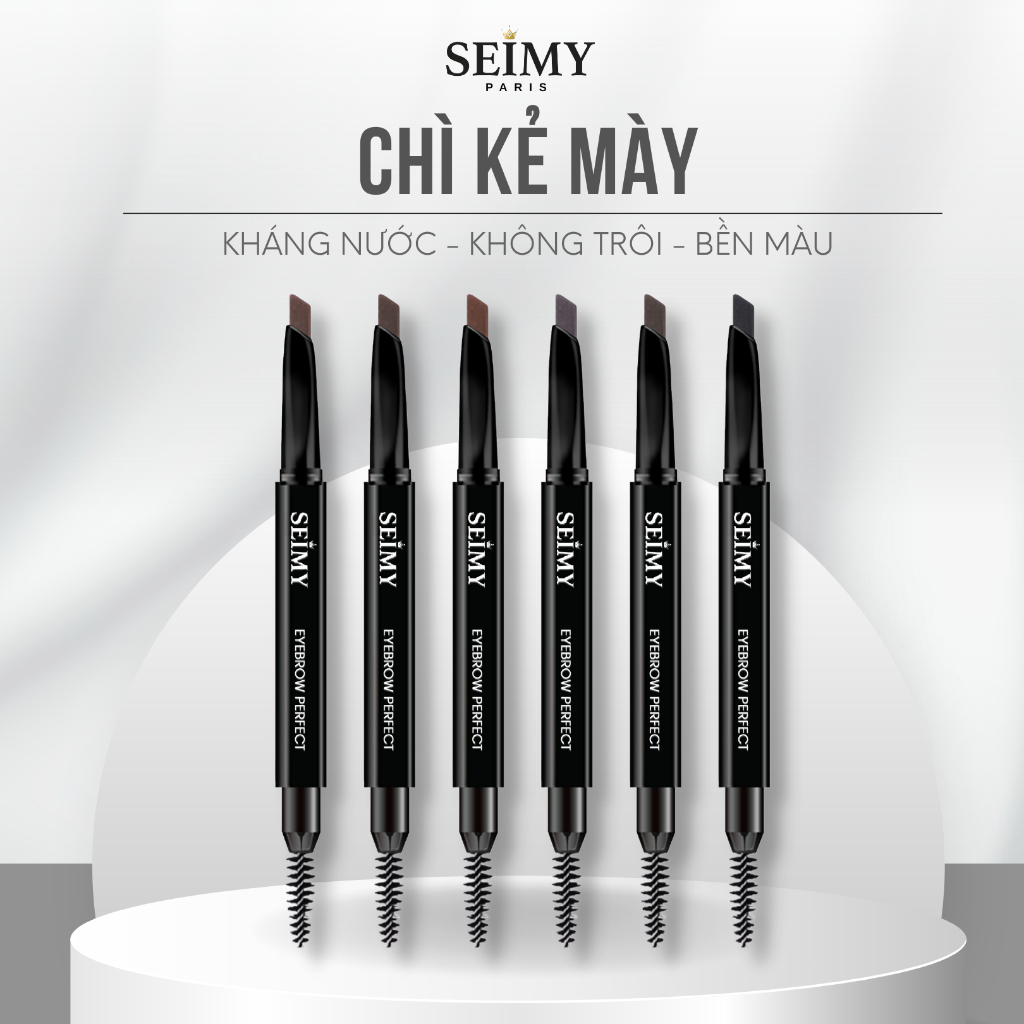 Chì kẻ mày Seimy - Eyebrow Perfect 2 đầu không thấm nước, tiện lợi, lâu trôi 6 màu tuỳ chọn