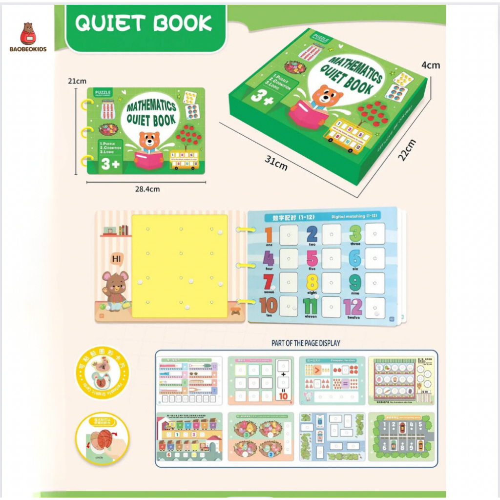 Combo Học Liệu Bóc Dán Montessori Thông Minh Và Tập Tô Vẽ Xóa Được 64 Trang Baobeokids