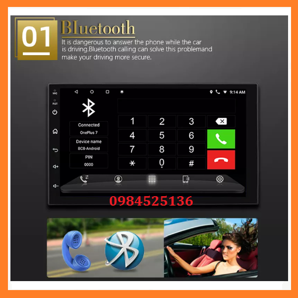 Màn hình dvd android cho ô tô 7inch kết nối wifi, tích hợp vô lăng, ra lệnh giọng nói, dvd ô tô.