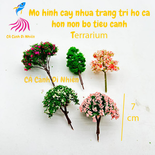 Tiểu cảnh cây mô hình mini bằng nhựa trang trí hồ cá hòn non bộ Terrarium