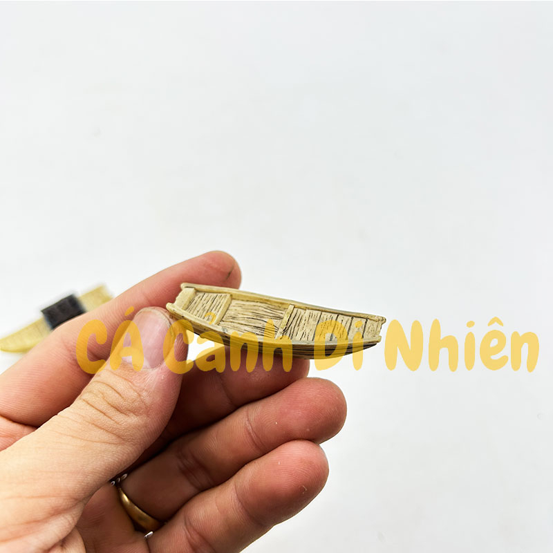 Tiểu cảnh thuyền mái che, thuyền bè nhỏ mini trang trí hồ cá Terrarium