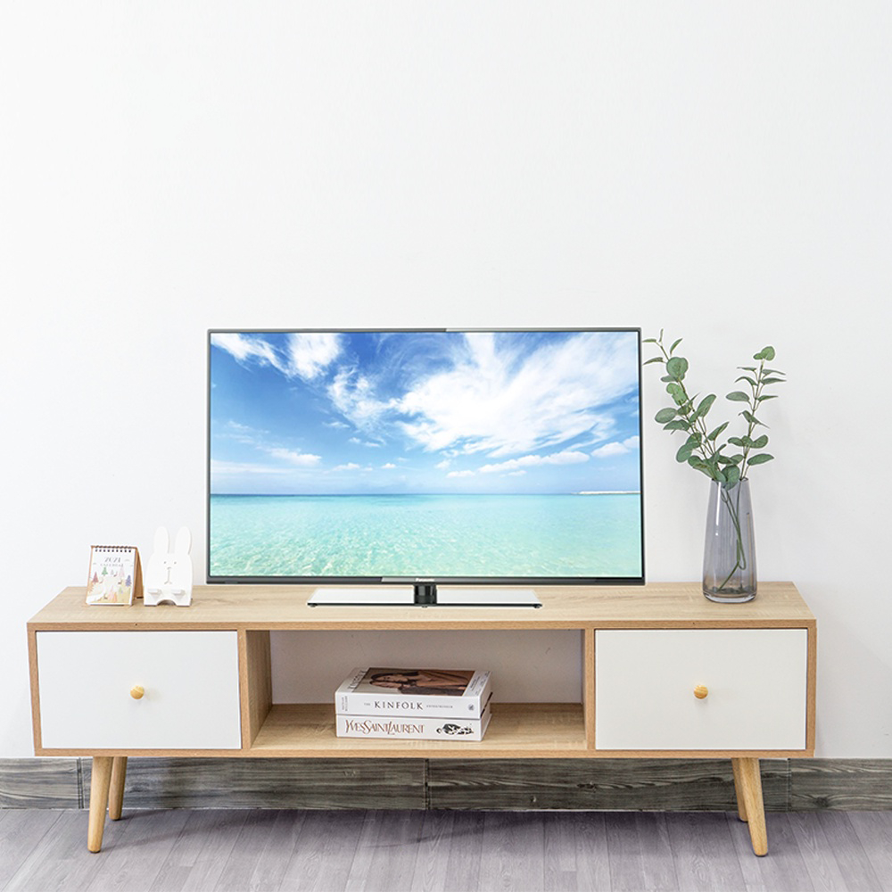 Kệ Gỗ Để Ti Vi Có 2 Ngăn Tủ, Tủ Gỗ Phòng Khách, Để Đồ Trang Trí Nội Thất, Phòng Ngủ Đa Năng Có Ngăn Tủ Đa Năng TV2C