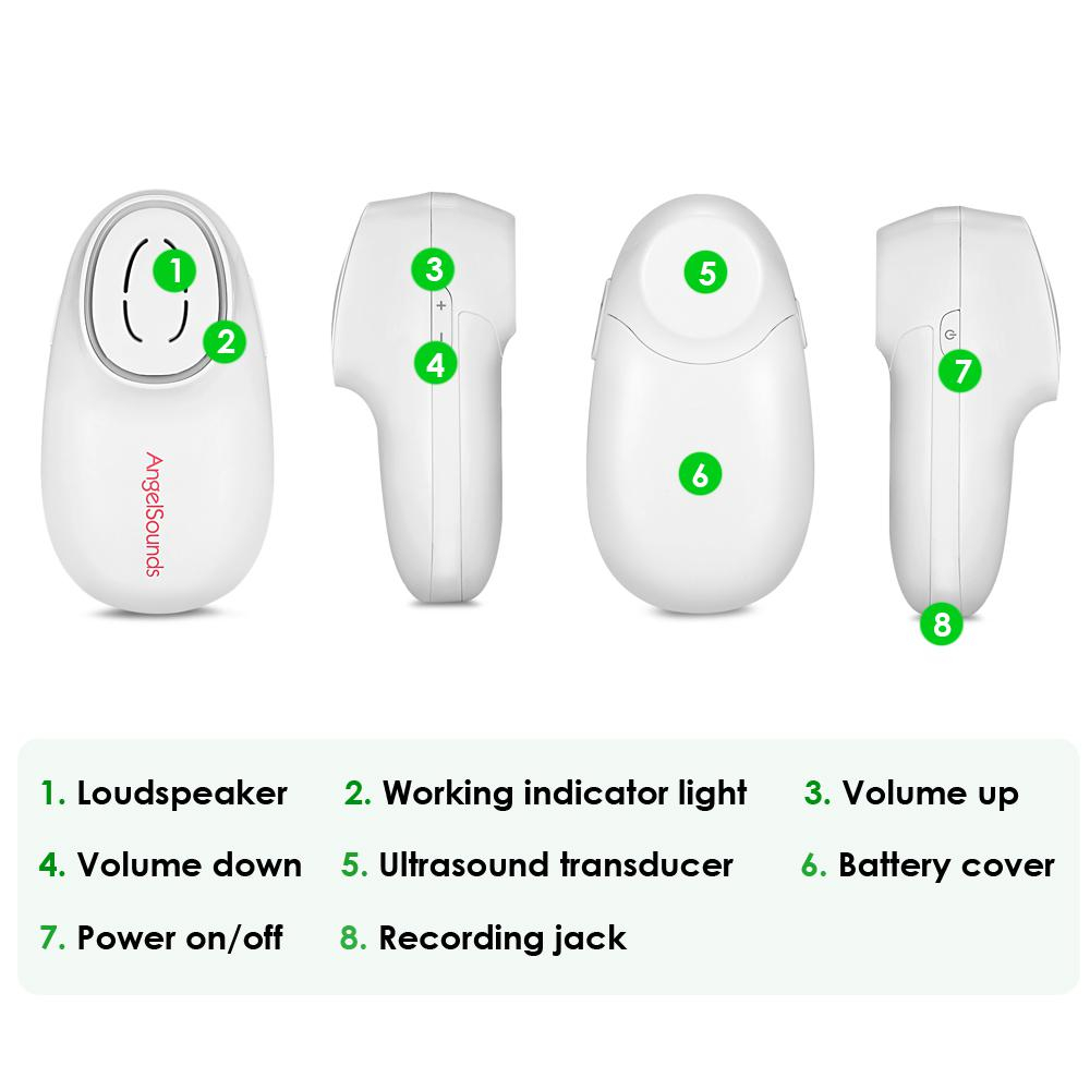 Máy đo tim thai cá nhân JUMPER JPD-100S9 tại nhà, kết nối điện thoại qua app, tai nghe - Chính hãng