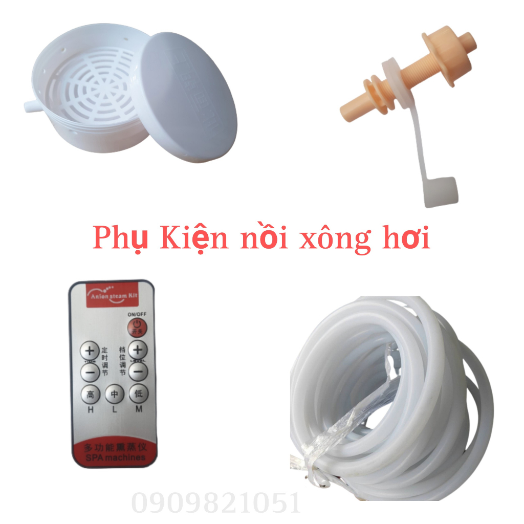 Phụ kiện thay thế nồi xông hơi HERO : Van Nối - Ống Dẫn Hơi - Remote - Hộp Tản Nhiệt