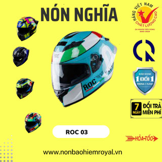 Mũ nón bảo hiểm Fullface 2 kính ROC 03 chính hãng.