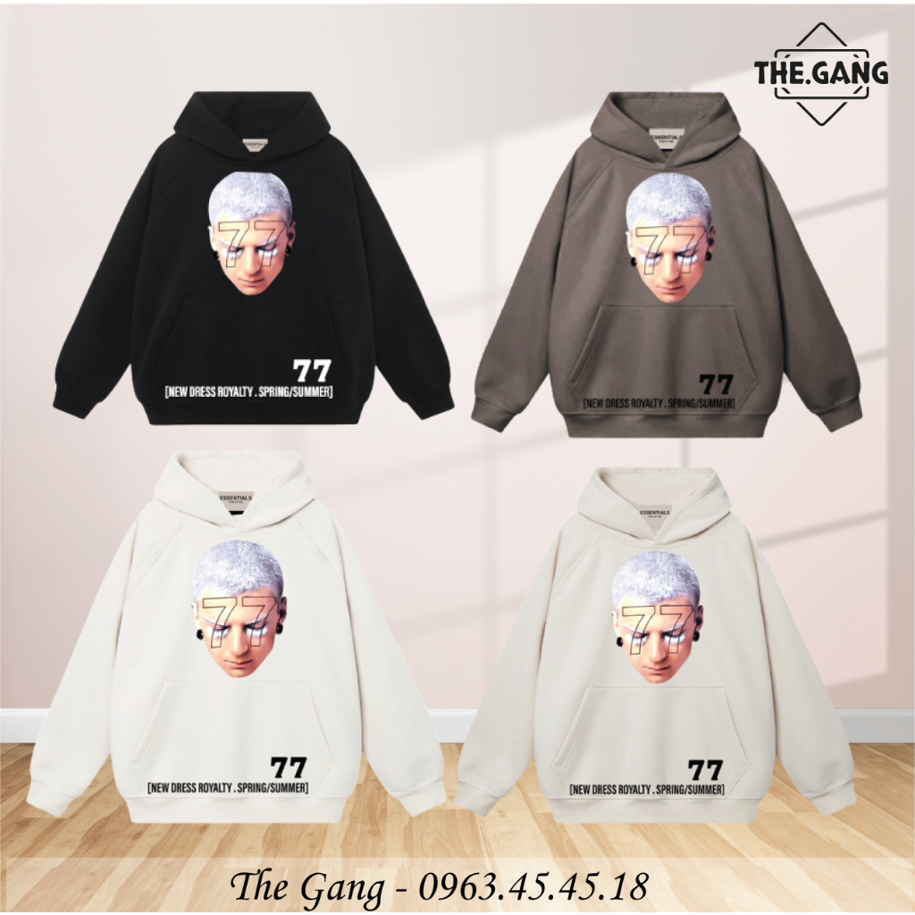 Áo Hoodie Essential x Fear Of God 77 Vải Nỉ Bông Cotton 100% The.Gang