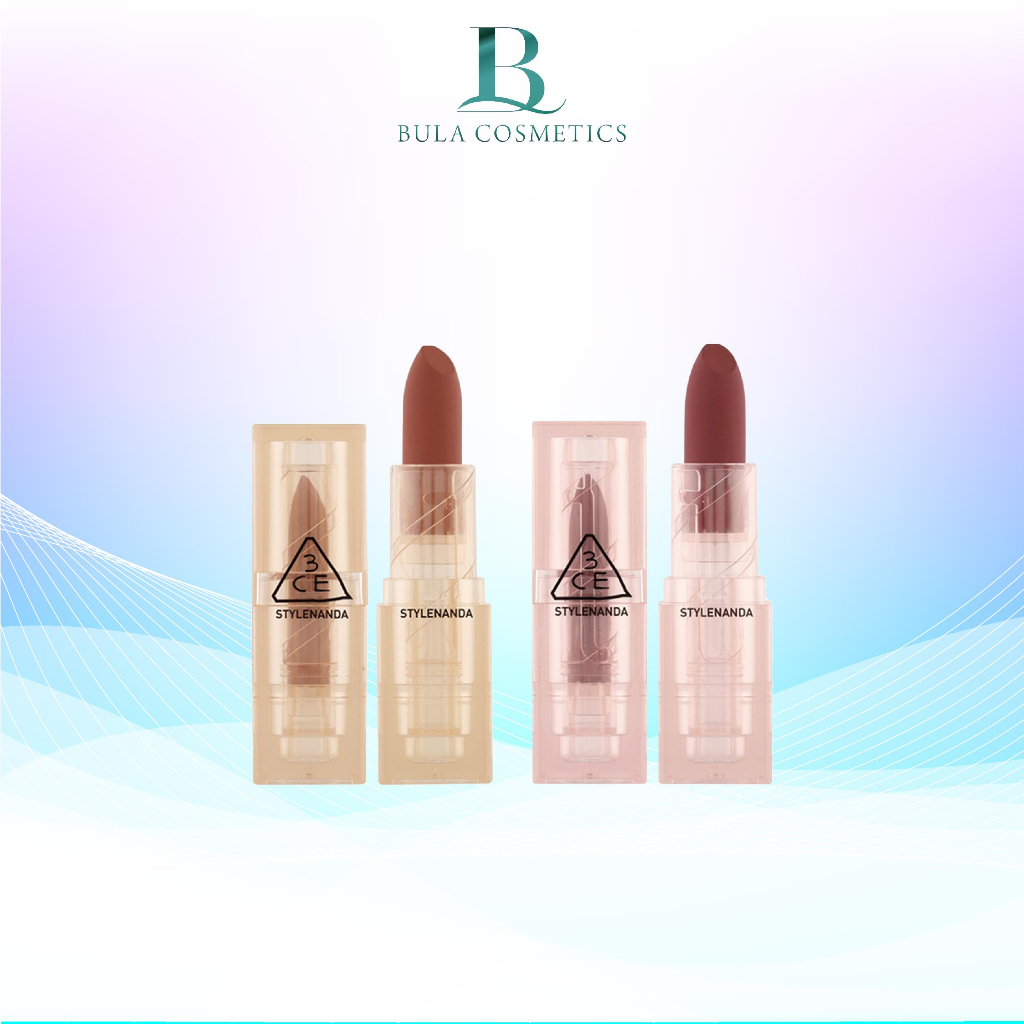 Son 3CE Soft Matte Lipstick Warm & Cold, Son Thỏi Mềm Mượt Lâu Trôi (Vỏ Trong Suốt)