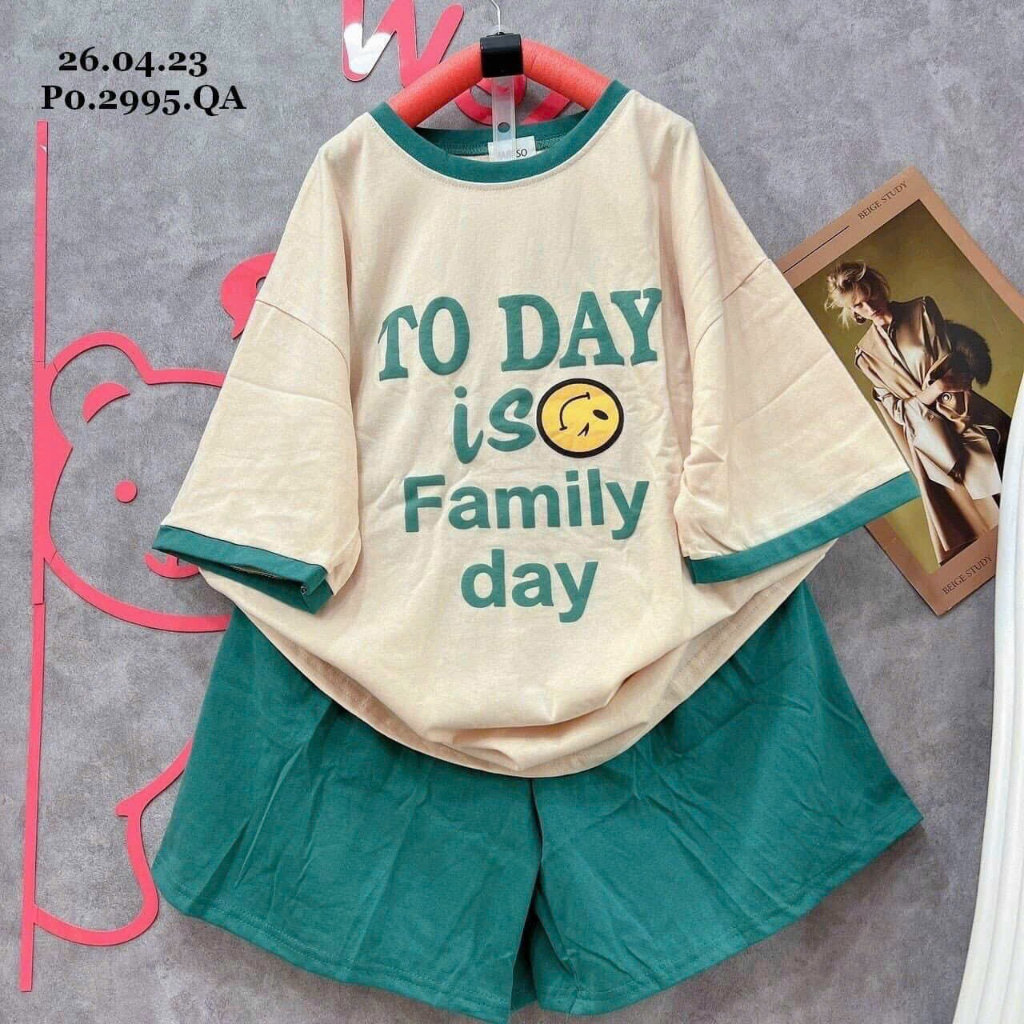 [6,6 Sales Freeship] Set bộ đùi thun mặc hè siêu mát, set áo thun from rộng in chữ mix quần sooc đùi nhiều màu mtb