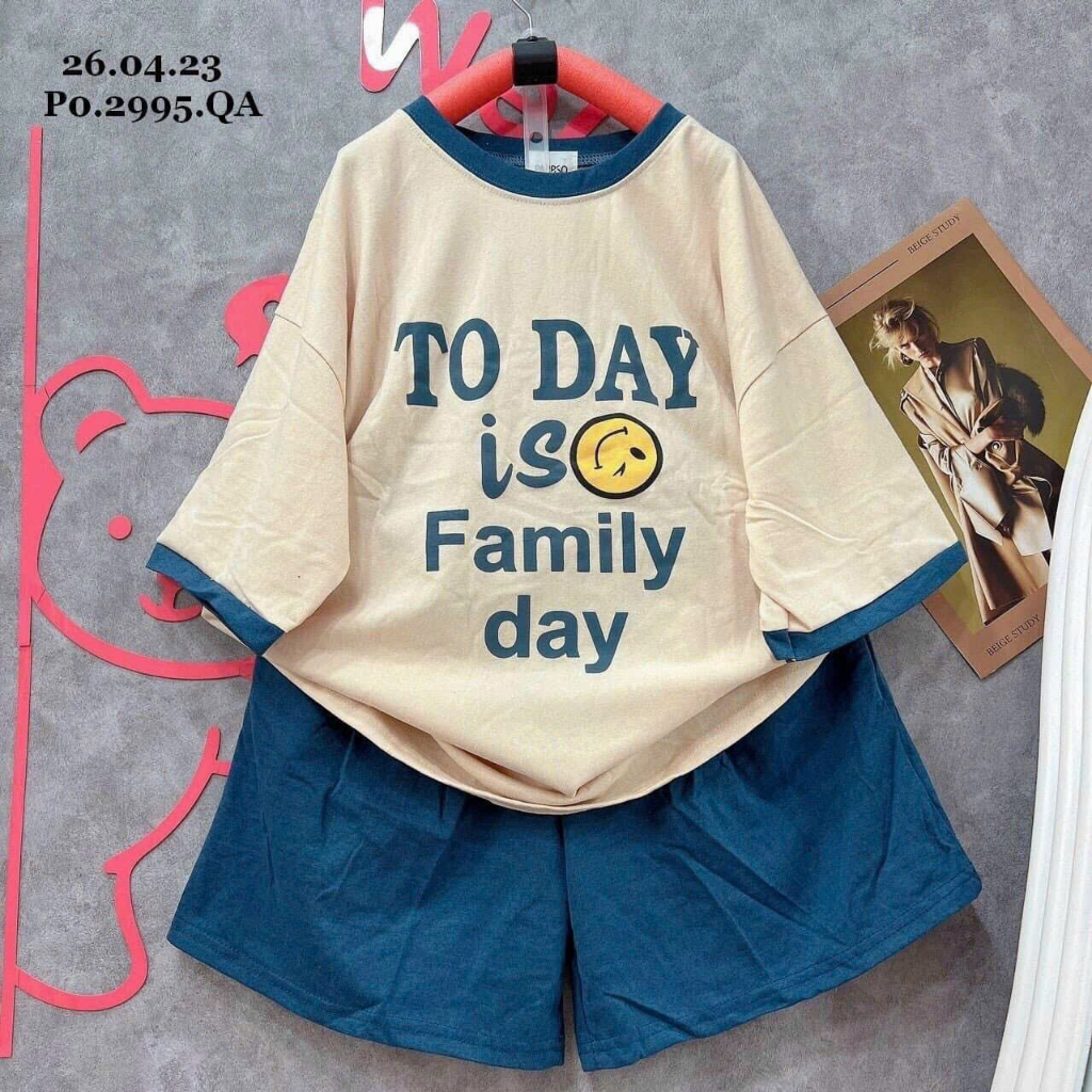 [6,6 Sales Freeship] Set bộ đùi thun mặc hè siêu mát, set áo thun from rộng in chữ mix quần sooc đùi nhiều màu mtb