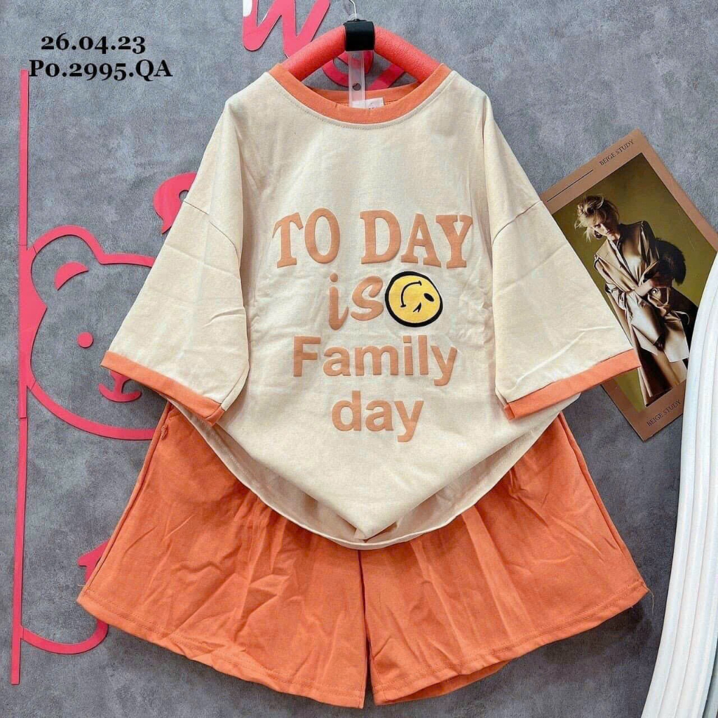 [6,6 Sales Freeship] Set bộ đùi thun mặc hè siêu mát, set áo thun from rộng in chữ mix quần sooc đùi nhiều màu mtb