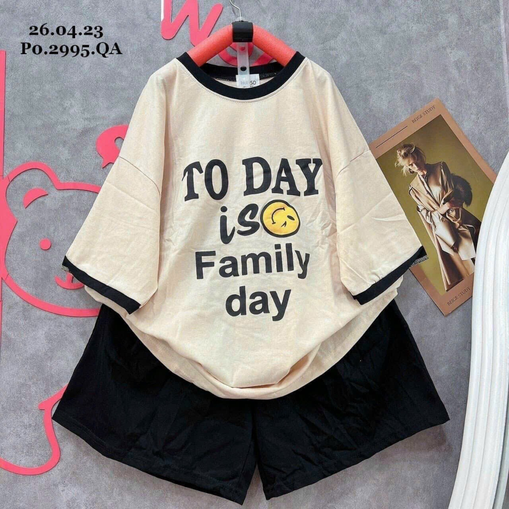 [6,6 Sales Freeship] Set bộ đùi thun mặc hè siêu mát, set áo thun from rộng in chữ mix quần sooc đùi nhiều màu mtb