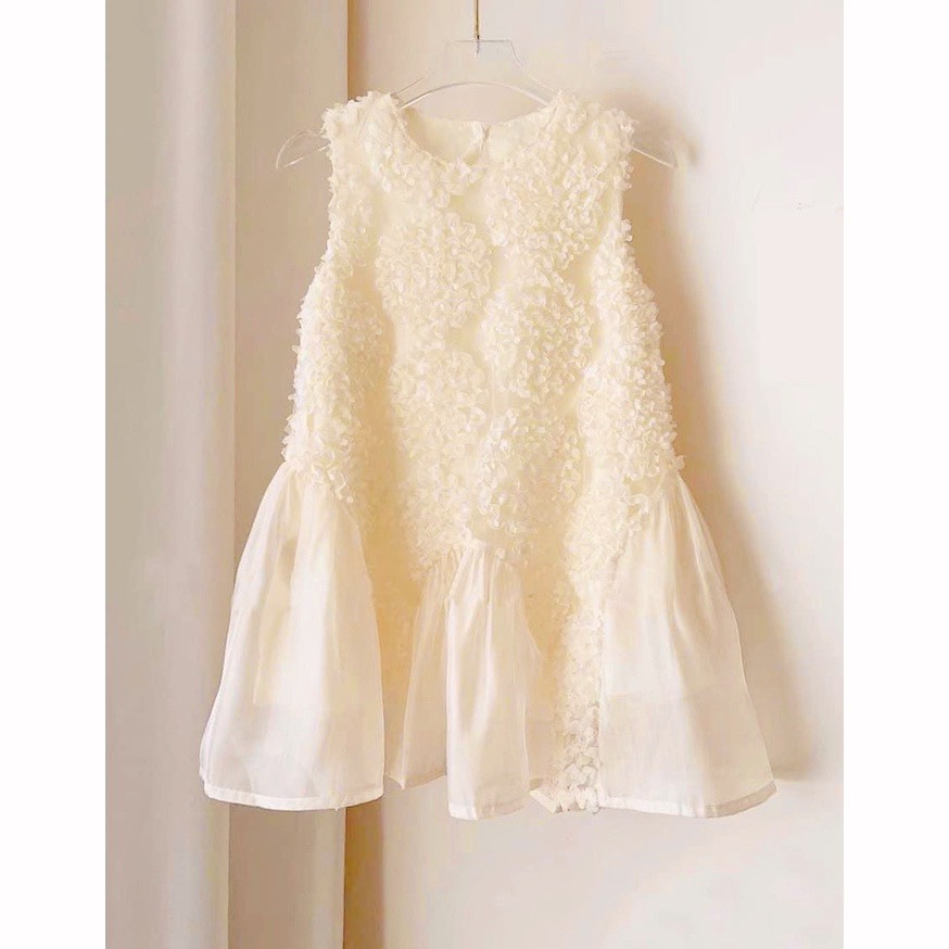 Váy Đầm Thiết Kế Hồng Hoa Công Chúa 2 Lớp Xinh Xắn Cho Bé Gái Mùa Hè Size Nhí Đại - CAFE_BABY073