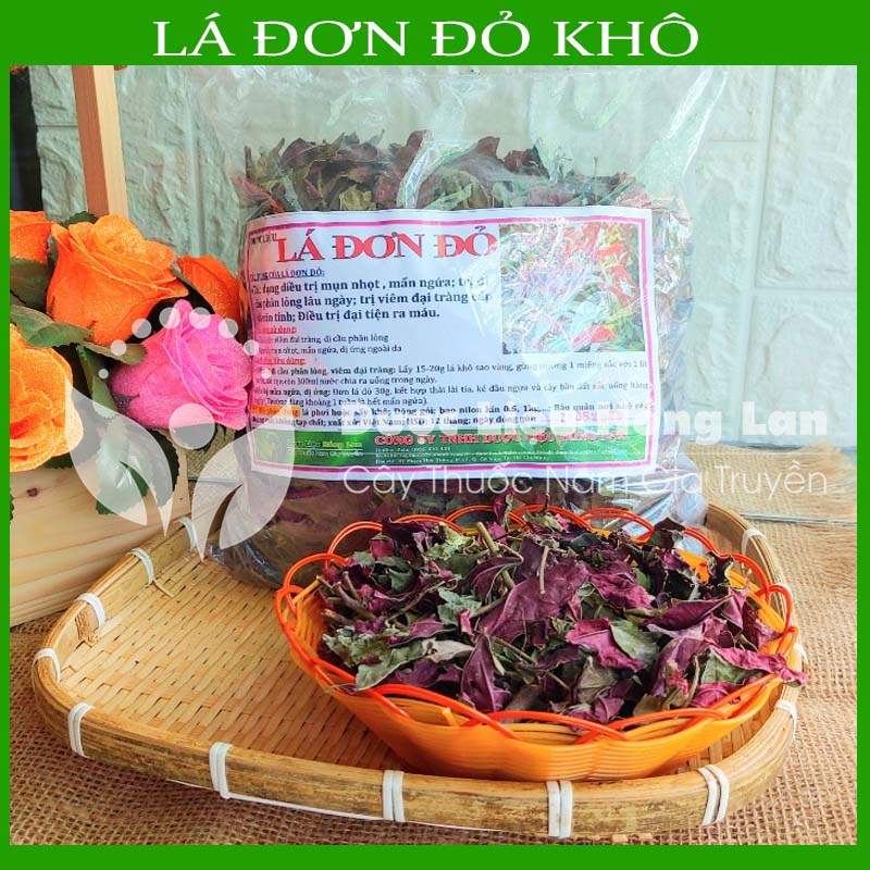 Thảo dược LÁ ĐƠN ĐỎ khô sạch đóng gói 500gram - congtyduoclieuhonglan