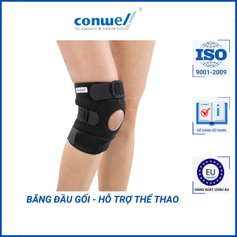 Băng đầu gối hỗ trợ hoạt động thể thao giúp ổn định và tăng lực nén ở xương bánh chè ở mức độ nhẹ và vừa 57200