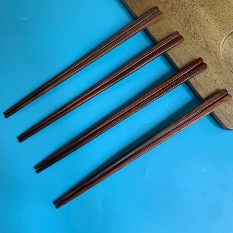 Đũa gỗ trắc đỏ trơn đẹp 23cm (Túi 5 đôi)