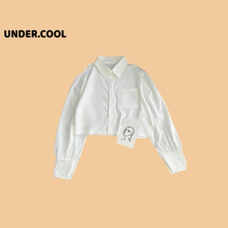 Áo Croptop Sơ Mi Trắng Dài Tay UNDERCOOL, Dáng Basic dễ phối đồ ASM09