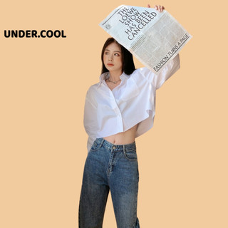 Áo Croptop Sơ Mi Trắng Dài Tay UNDERCOOL, Dáng Basic dễ phối đồ ASM09