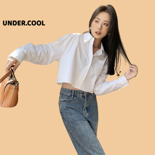 Áo Croptop Sơ Mi Trắng Dài Tay UNDERCOOL, Dáng Basic dễ phối đồ ASM09