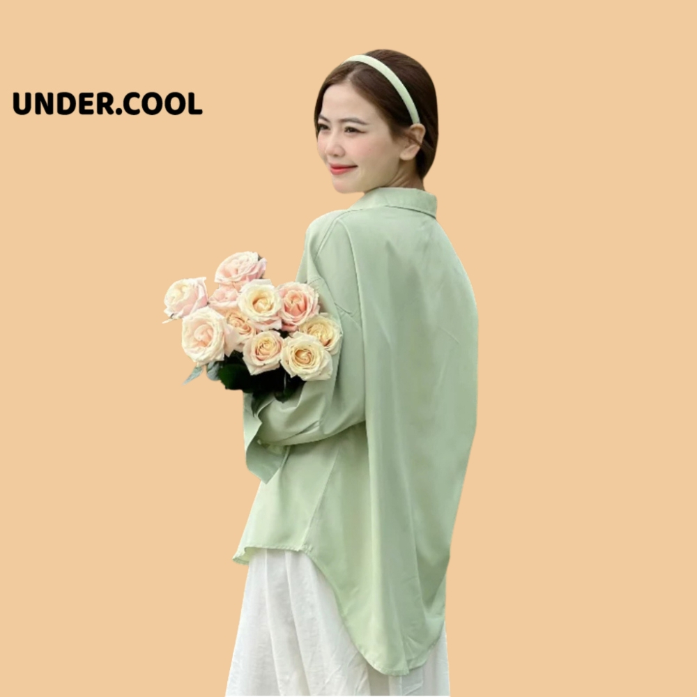 Áo Sơ Mi Lụa Dài Tay UNDERCOOL Màu Pastel Hồng, xanh, vàng, Form Rộng Hàn Quốc - đi học - đi làm