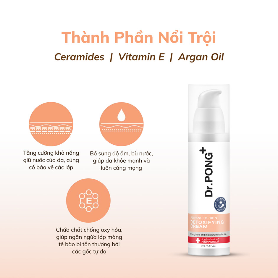 Kem dưỡng phục hồi và cấp ẩm chuyên sâu Dr.PONG Advanced Skin Detoxifying 30g