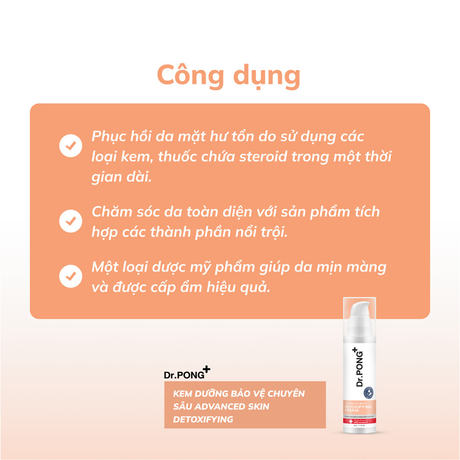 Kem dưỡng phục hồi và cấp ẩm chuyên sâu Dr.PONG Advanced Skin Detoxifying 30g
