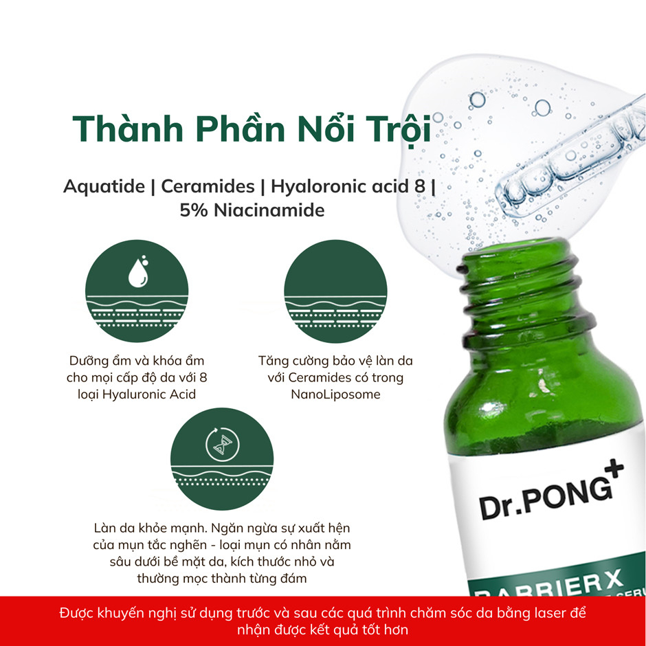 Serum cấp ẩm bảo vệ chuyên sâu Dr.PONG BarrierX Ultimate Defense 20ml