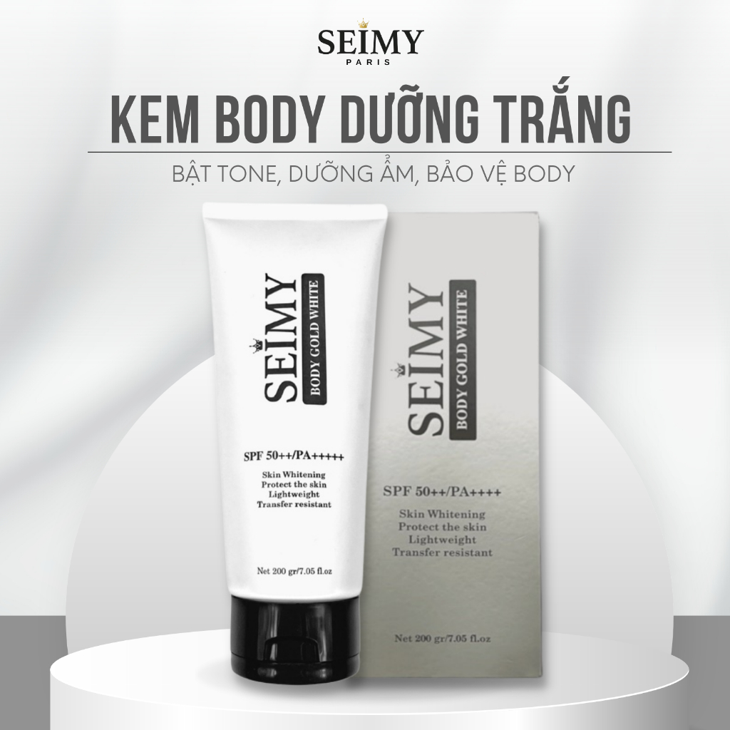 Kem Body Dưỡng trắng da chống nắng Seimy - Body Gold White căng bóng, dưỡng ẩm cho da