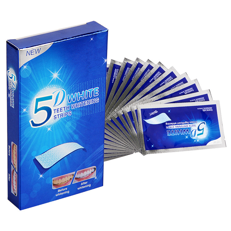 Miếng dán trắng răng 5D / 3D White Teeth Whitening Strips miếng dán giúp răng trắng sáng an toàn cho men răng
