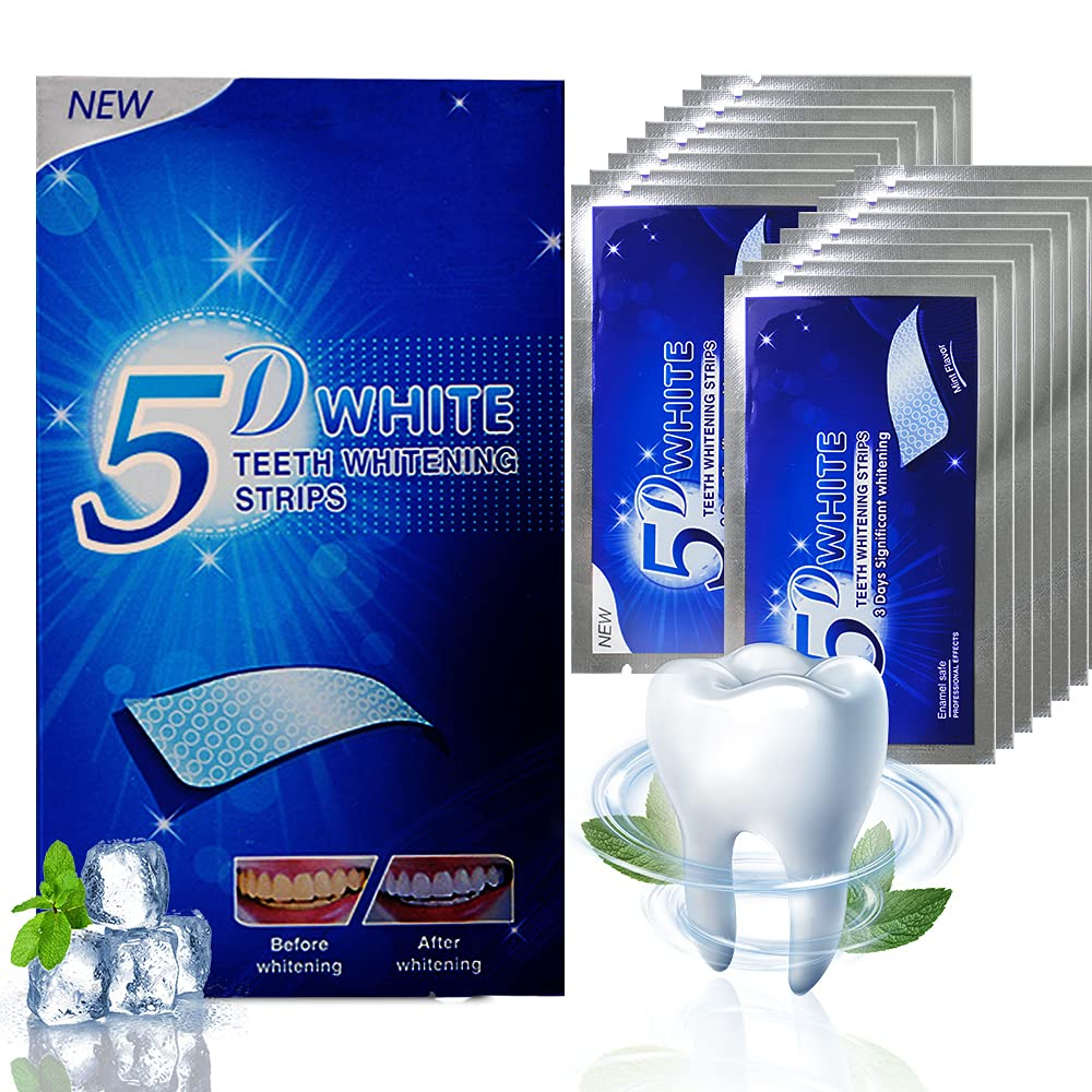 Miếng dán trắng răng 5D / 3D White Teeth Whitening Strips miếng dán giúp răng trắng sáng an toàn cho men răng