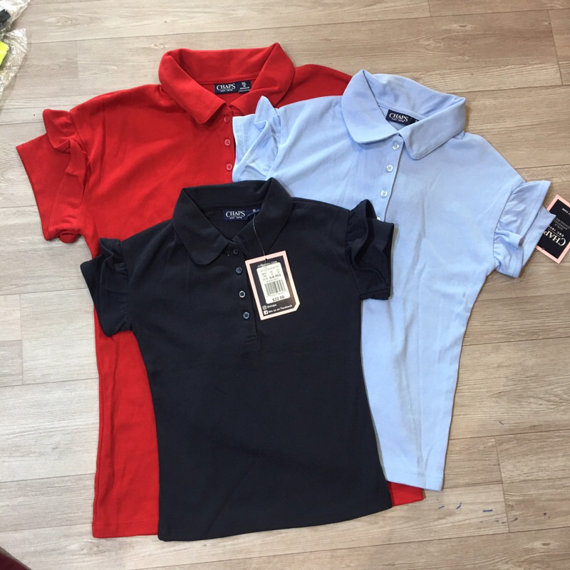 T&DShop Áo cotton cổ bẻ bé gái, hàng dư xịn