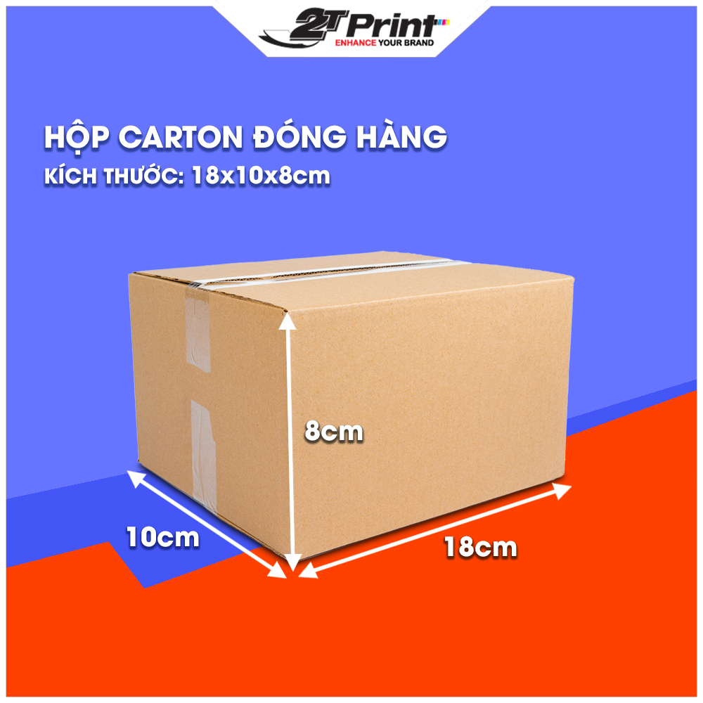 Hộp Carton Đóng Hàng 18x10x8 Đựng Phụ Kiện, Mỹ Phẩm, Đồ Gia Dụng Nhỏ, Cứng Cáp, Chịu Lực Tốt