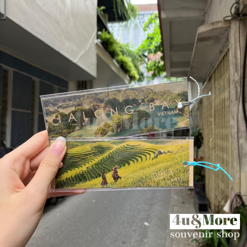 Kẹp sách đánh dấu trang sách tranh ảnh hình phong cảnh, con người Việt Nam