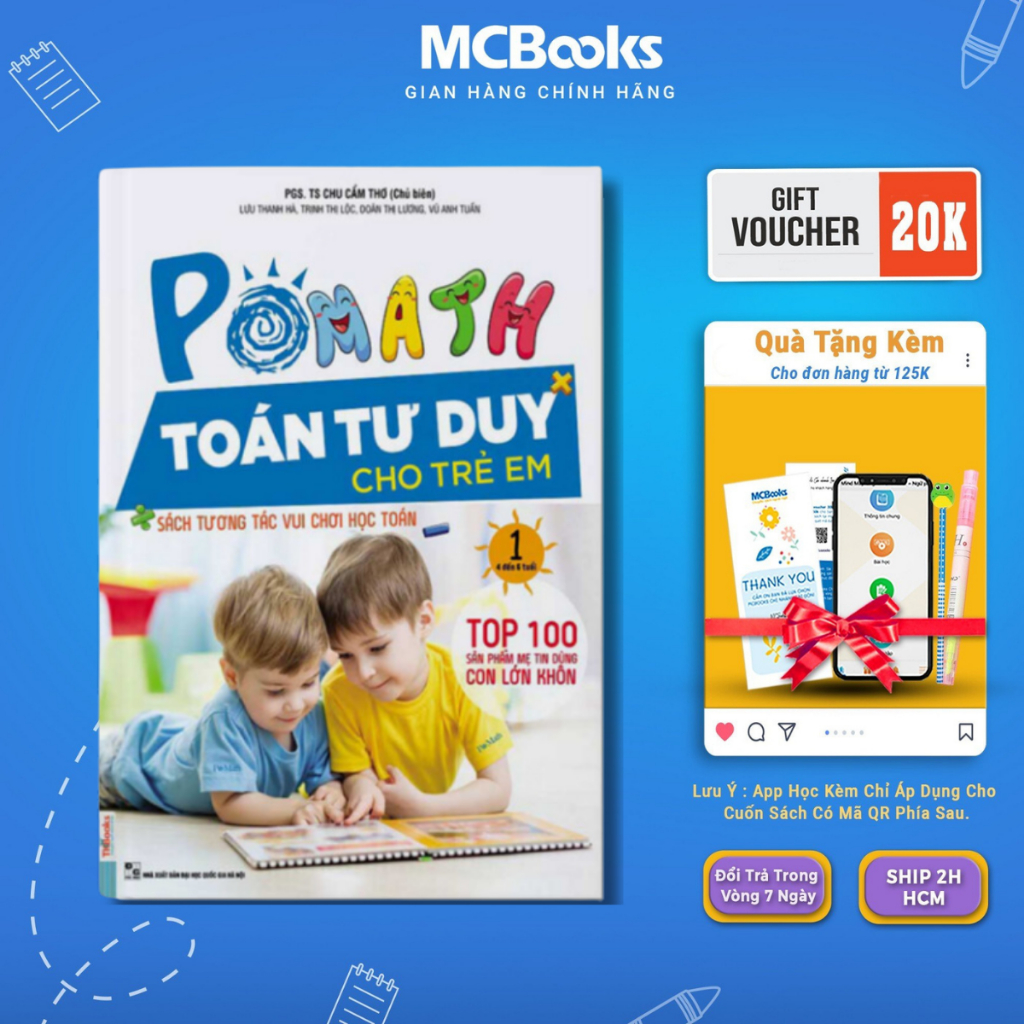 Sách - Pomath 1 – Toán Tư Duy Cho Trẻ Em Từ 4 – 6 Tuổi Mcbooks