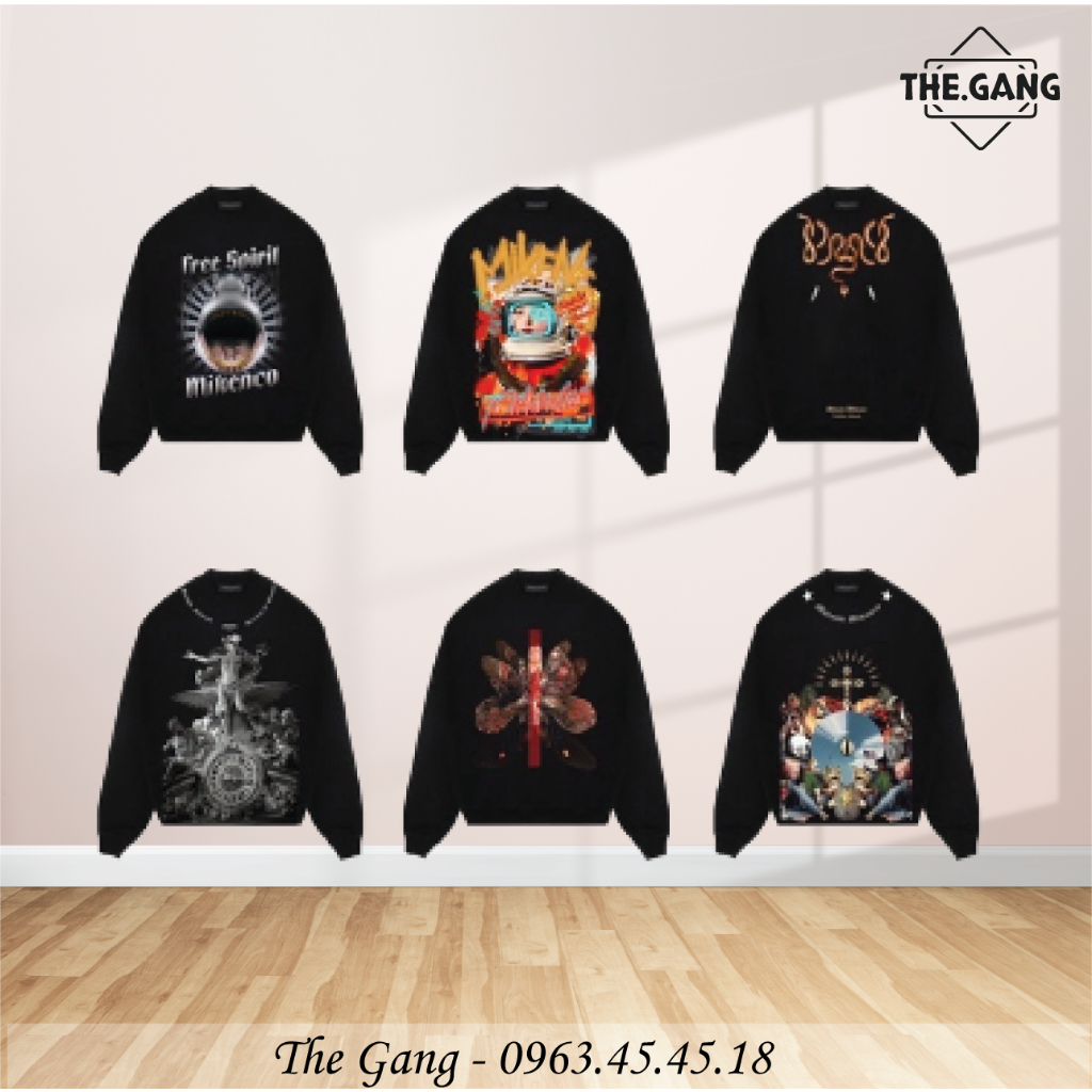 Áo Sweater Mikenco Full Mẫu Siêu Hot Vải Nỉ Bông Cotton 100% The.Gang