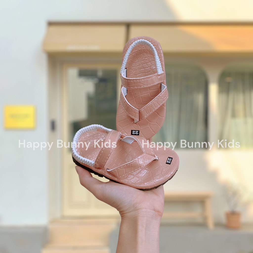 Dép Kẹp Xỏ Ngón Quai Chun Kiểu Dáng Hot Trend Cho Bé Gái 2-7 Tuổi KB054