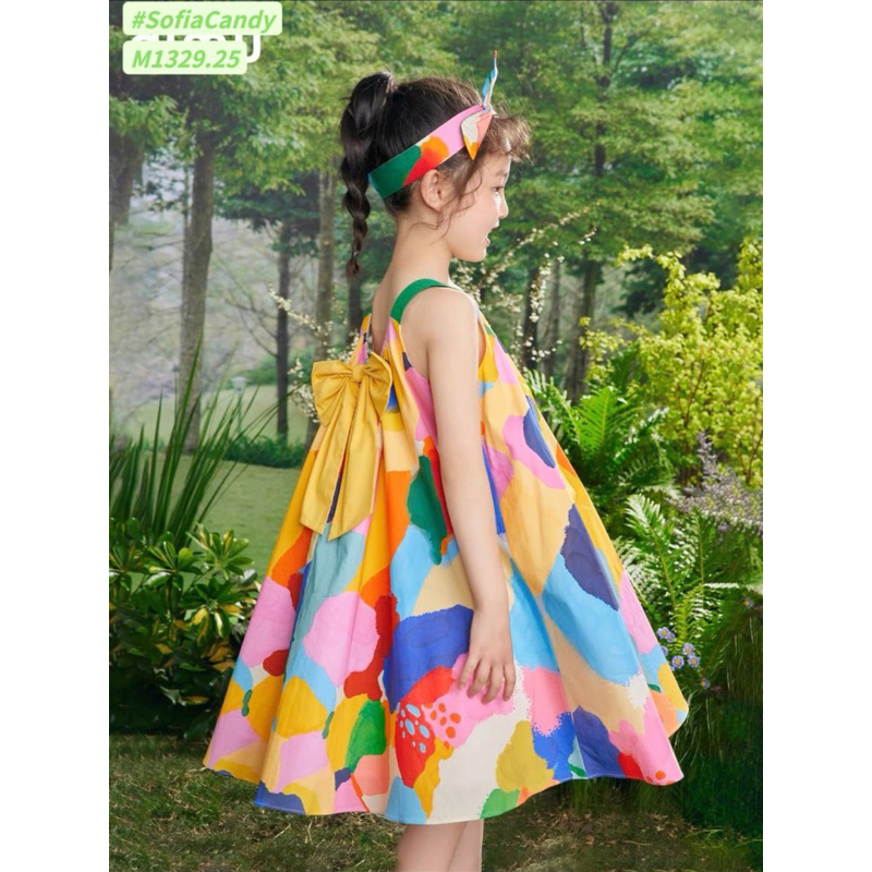 Váy bé gái, Đầm xoè nơ lưng xinh đẹp cho bé size đại 45kg