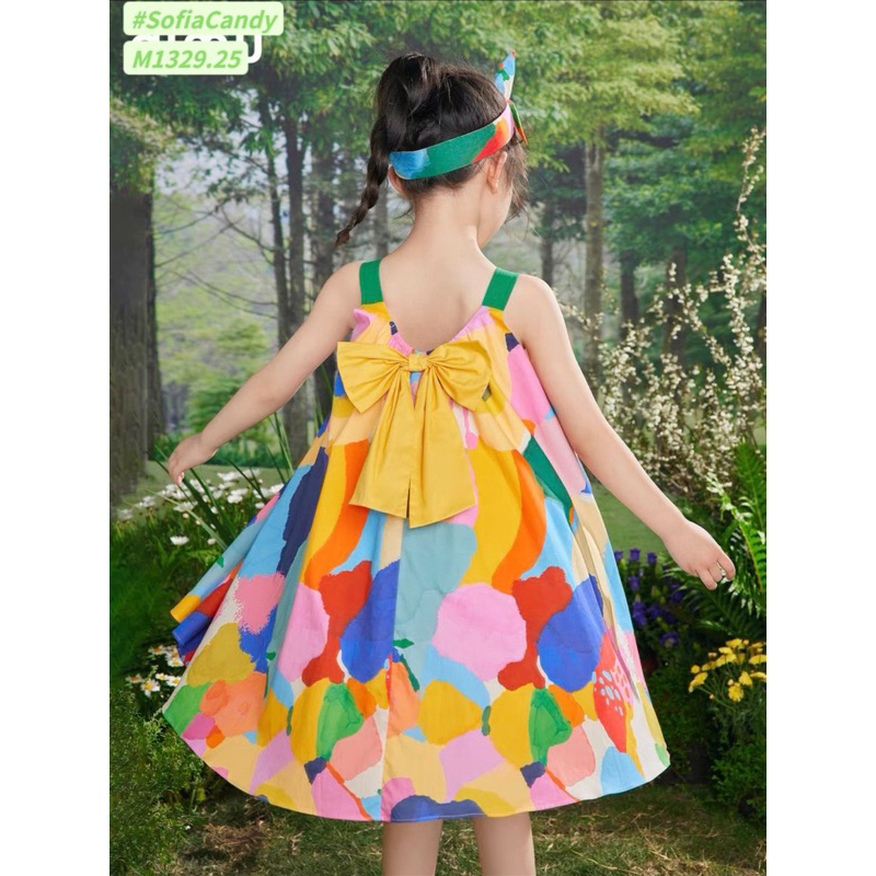 Váy bé gái, Đầm xoè nơ lưng xinh đẹp cho bé size đại 45kg