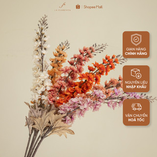 Cành hoa phi yến khô 1 nhánh nhiều màu lụa cao cấp la floresta 100cm - hoa decor trang trí