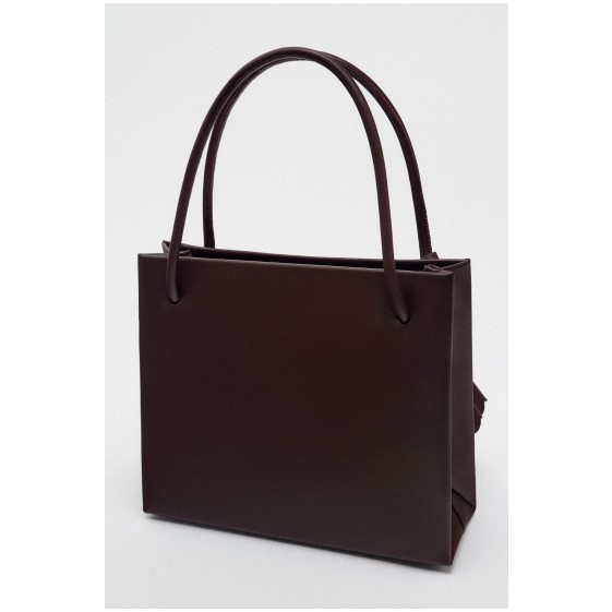 ZARA Đức - Túi xách đeo vai kẹp nách vuông nâu tây có phụ kiện tháo rời khóa nam châm nâu Tây sale auth có sẵn 6071/010